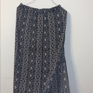 Long tribal pattern skirt with side slits